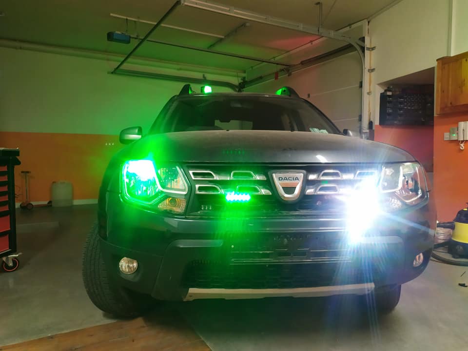 Car with front beacon lights